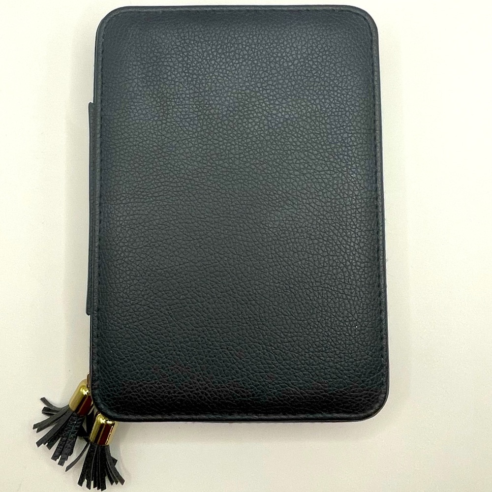 Black travel small jewelry case 1.5” x 5” x 7”